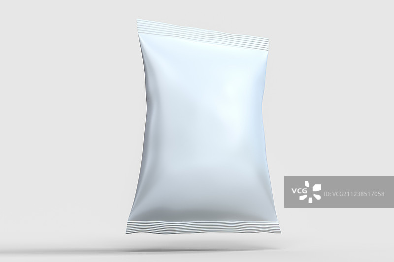 白色包装袋与浅色背景，三维渲染图片素材