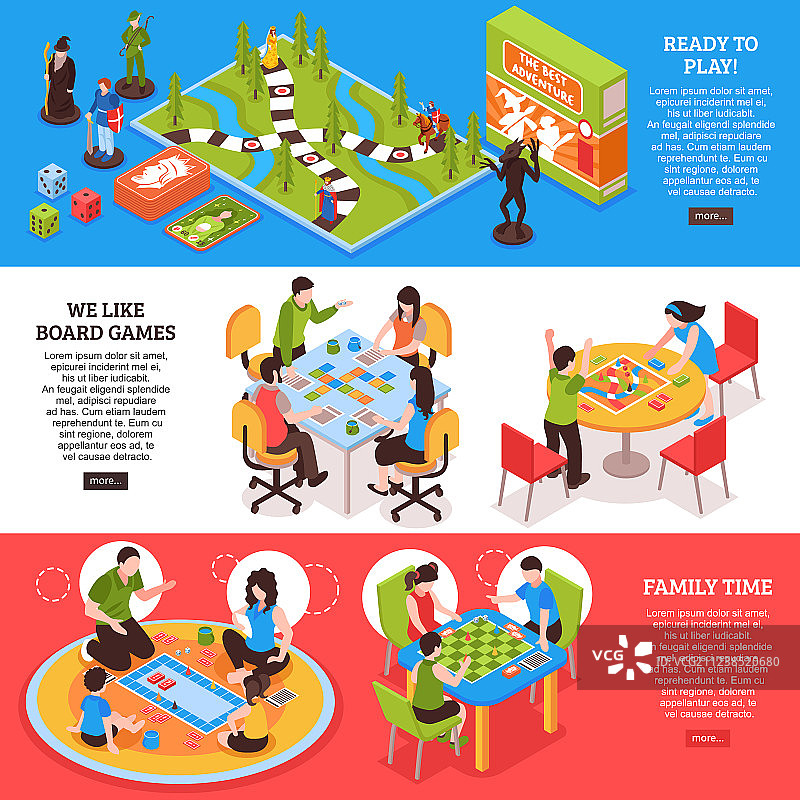 棋盘游戏人物2.5D横幅图片素材