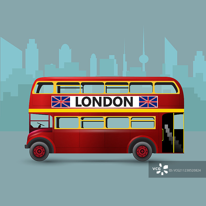 红色伦敦双层巴士图片素材