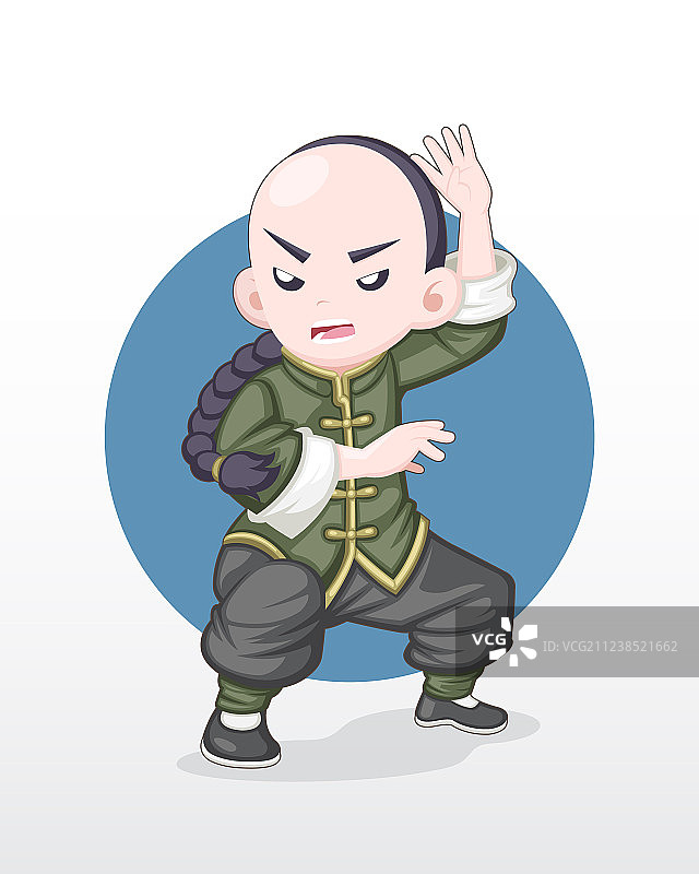 摆出战斗姿势的成年功夫战士图片素材