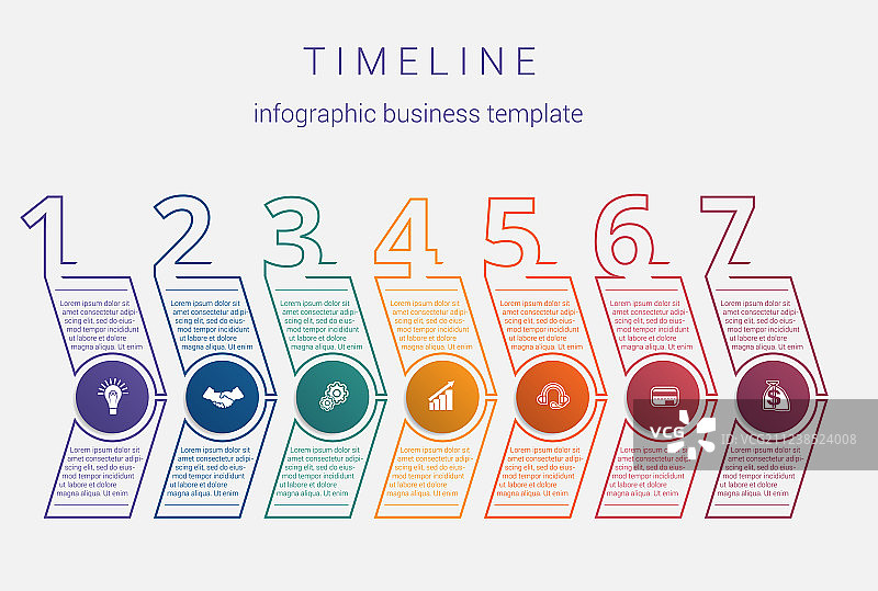 时间线信息图表商务水平模板图片素材