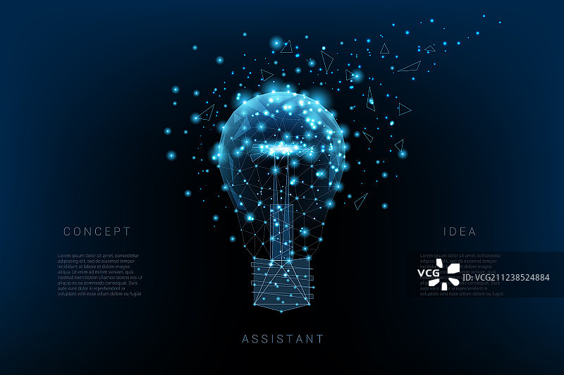 灯泡三角形和发光点图片素材