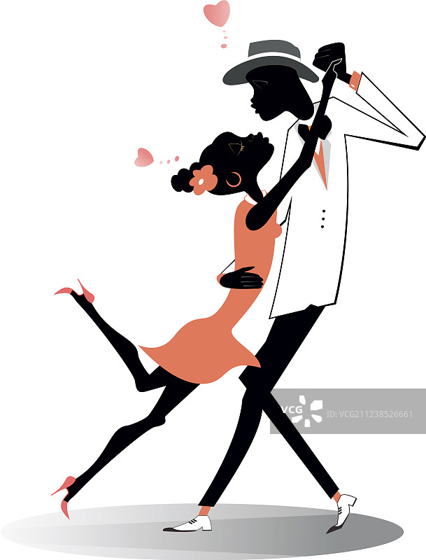 浪漫的年轻非洲情侣跳舞图片素材