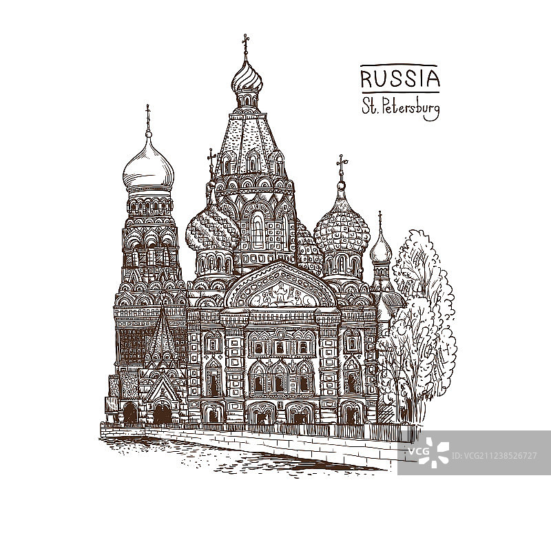 旅游景点素描图片素材