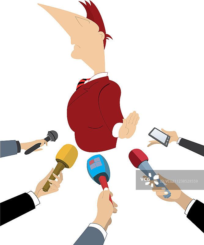 政治家拒绝接受采访图片素材