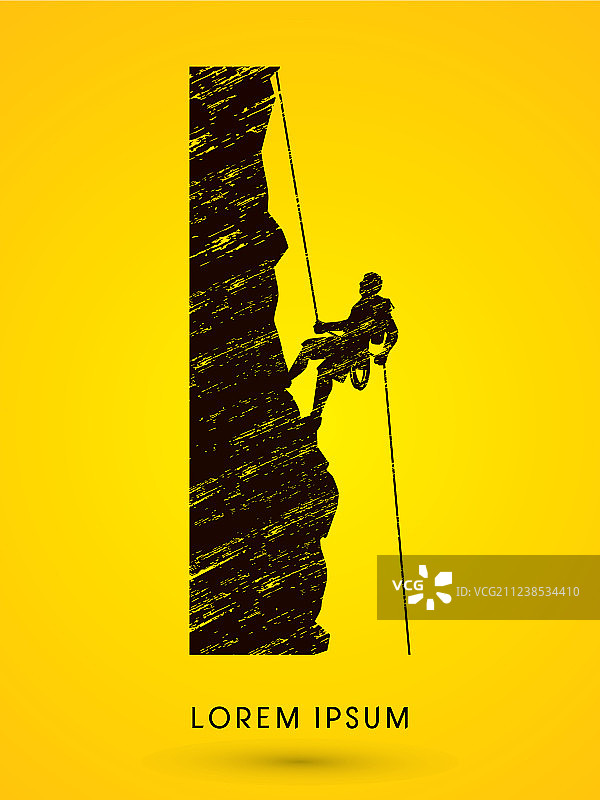 攀岩者剪影图片素材