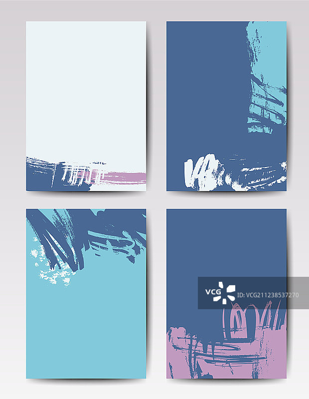 现代笔刷明信片模板图片素材