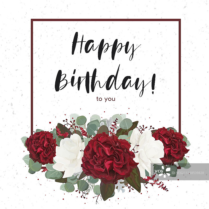 生日快乐花卉贺卡设计图片素材