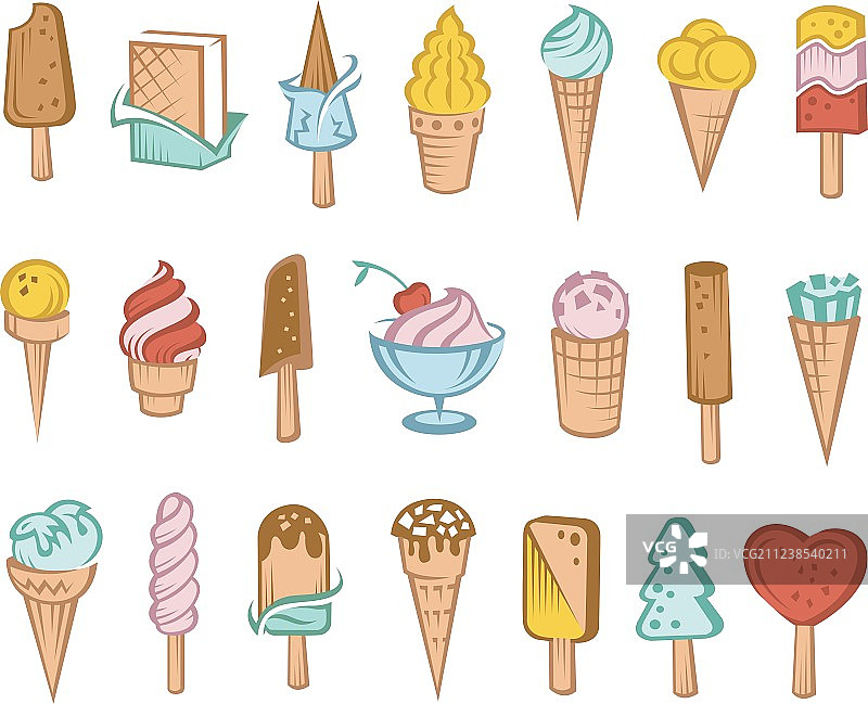 冰淇淋套餐图片素材