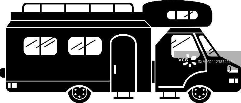 度假区房车简约风格图标图片素材