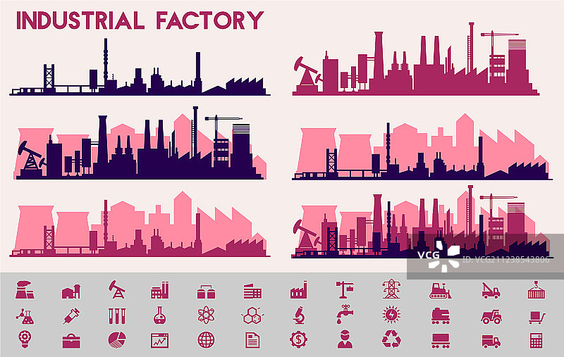 城市天际线工业区城市区域图片素材
