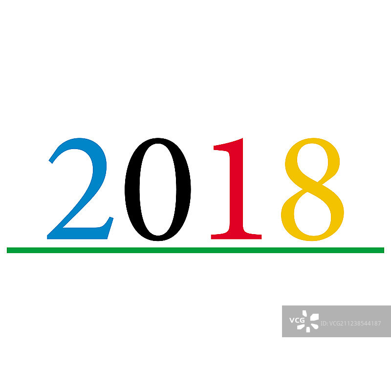 白色背景上的2018图片素材