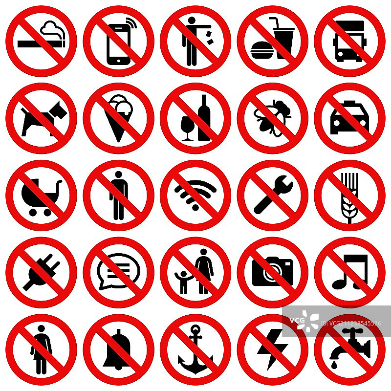 禁止停车标志合集图片素材