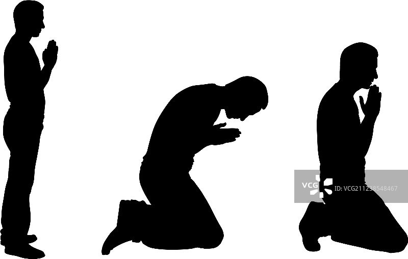 祈祷的男人剪影图片素材