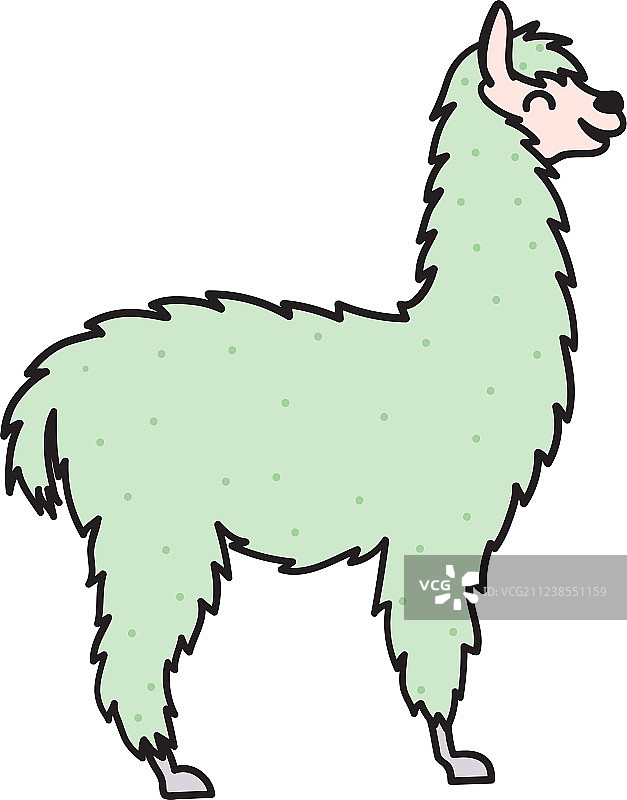 手绘秘鲁动物羊驼骆马图片素材