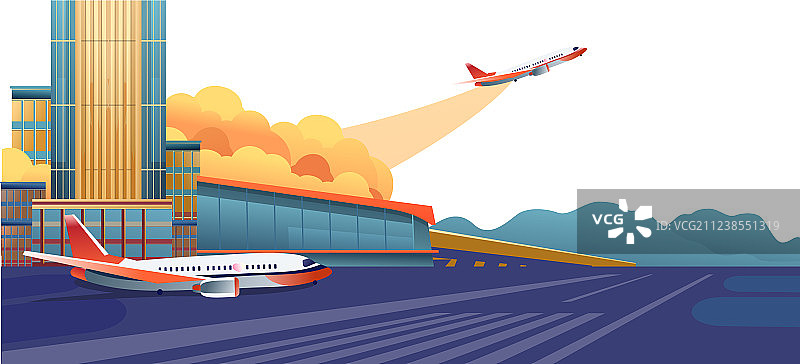 现代机场banner图片素材