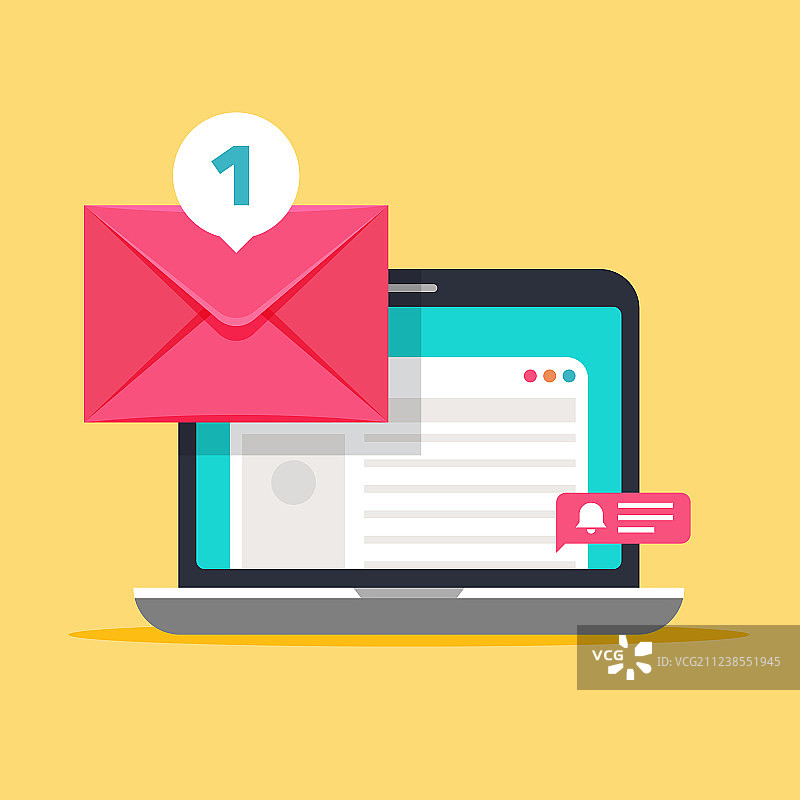 电脑屏幕上的邮件信息图片素材