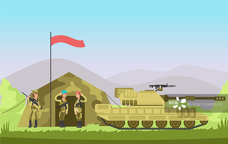 美国陆军士兵卡通形象图片素材