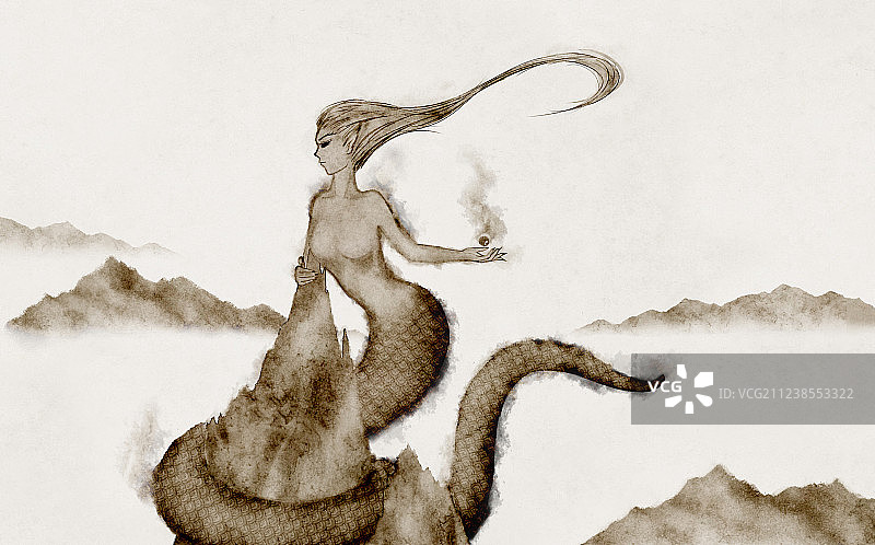 女娲补天插画图片素材