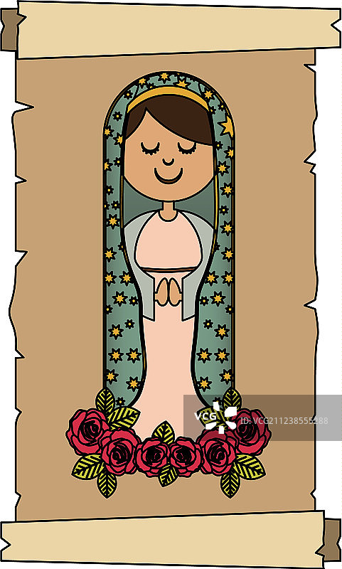 以圣母处女画布为主题的彩色背景图片素材