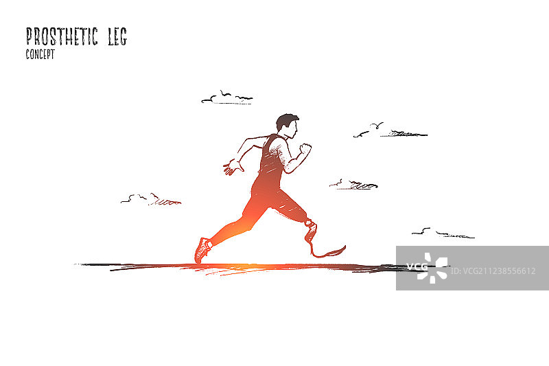手绘假肢概念图片素材