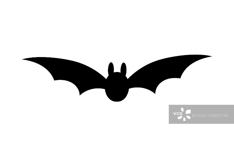带翅膀的黑色蝙蝠剪影图标图片素材