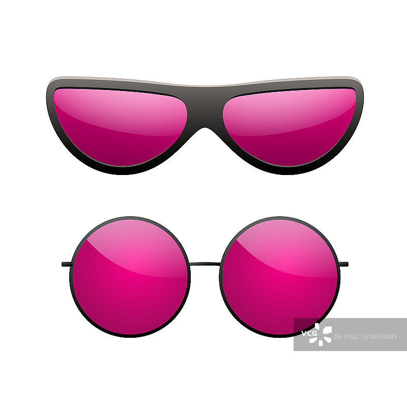 粉色太阳镜图标集图片素材