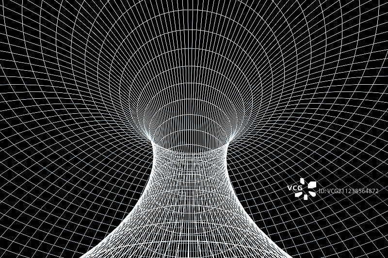 网状曲线空间洞，三维渲染图片素材