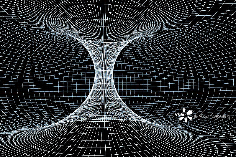 网状曲线空间洞，三维渲染图片素材