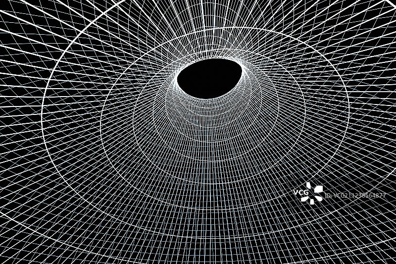 网状曲线空间洞，三维渲染图片素材