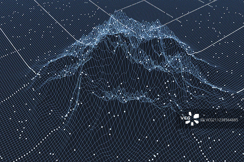 网状曲线空间洞，三维渲染图片素材