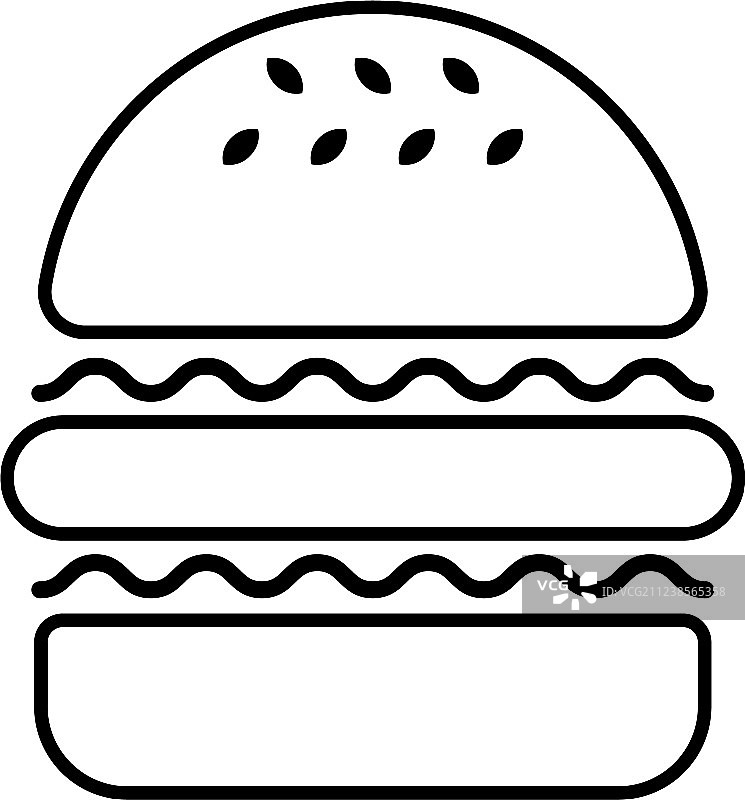 线性汉堡图标图片素材