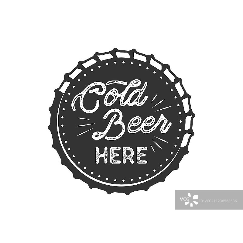 复古风格啤酒徽章墨水印花单色图片素材