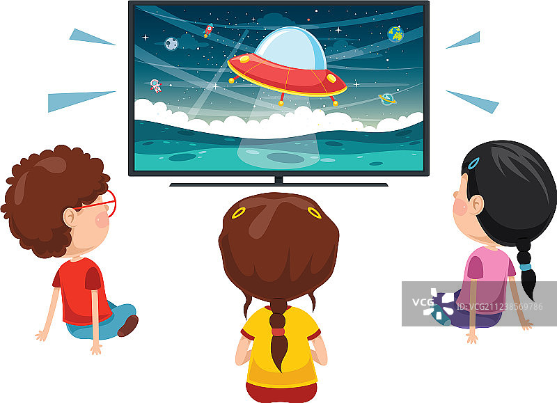 儿童看电视图片素材