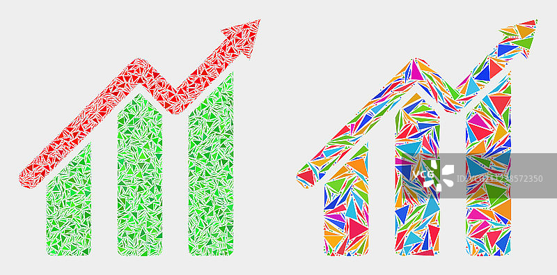 趋势图马赛克图标三角形图片素材