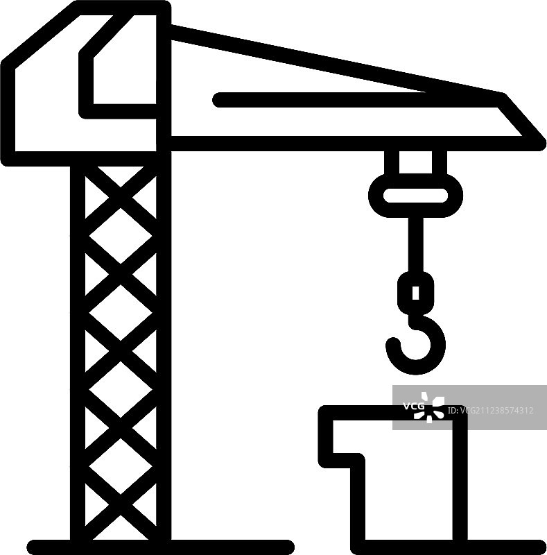 工业起重机图标轮廓样式图片素材