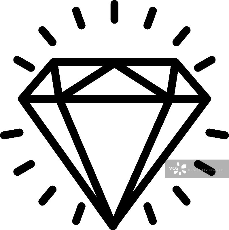 闪亮钻石图标轮廓样式图片素材