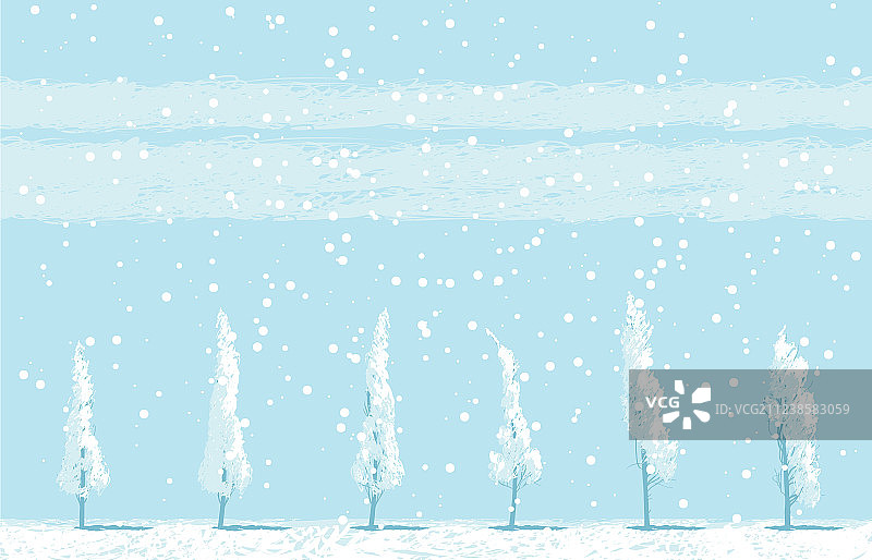 雪树冬日风景图片素材