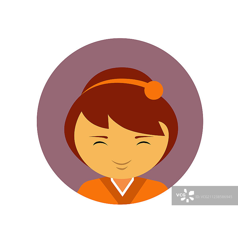 身穿传统服饰的亚洲女性肖像图片素材