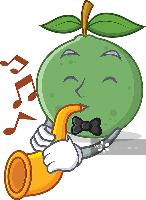 番石榴吉祥物卡通形象与喇叭图片素材