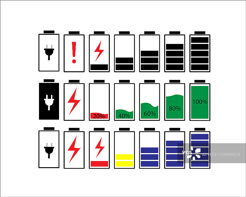 电池图标集图片素材