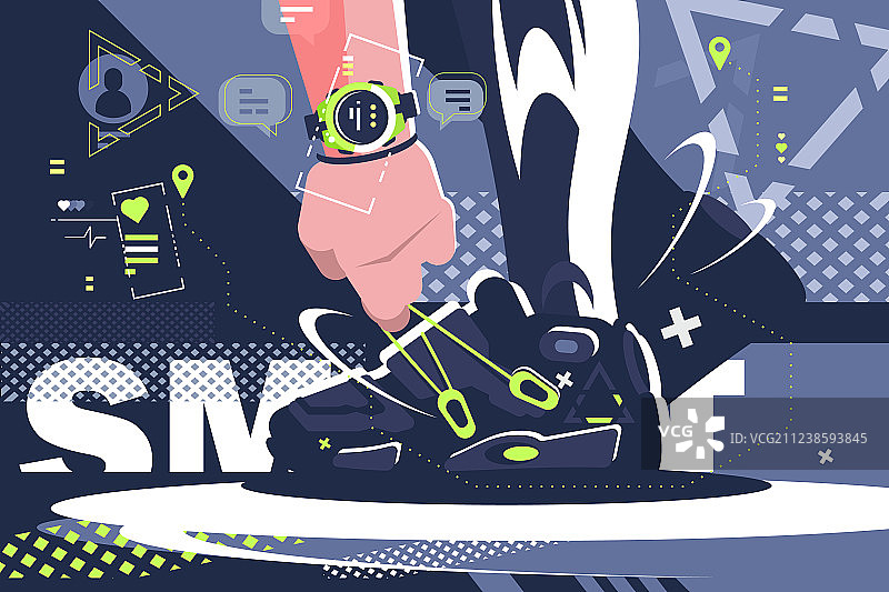 用于聊天和健身的智能手表图片素材