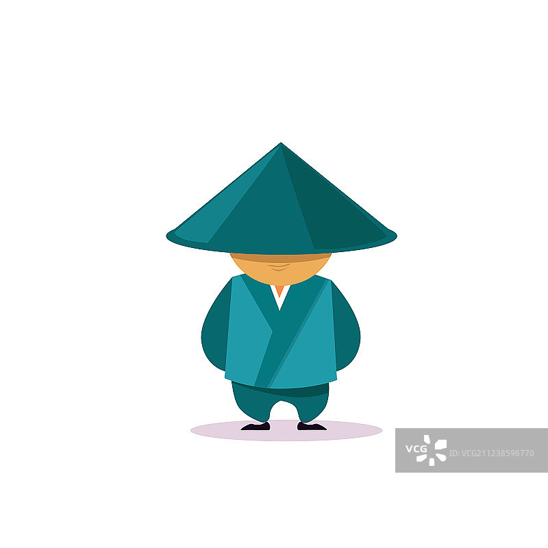 穿着传统服饰的亚洲卡通人物图片素材