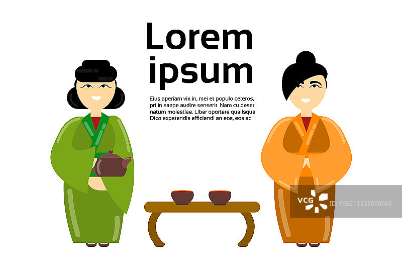 茶道中的艺伎图片素材