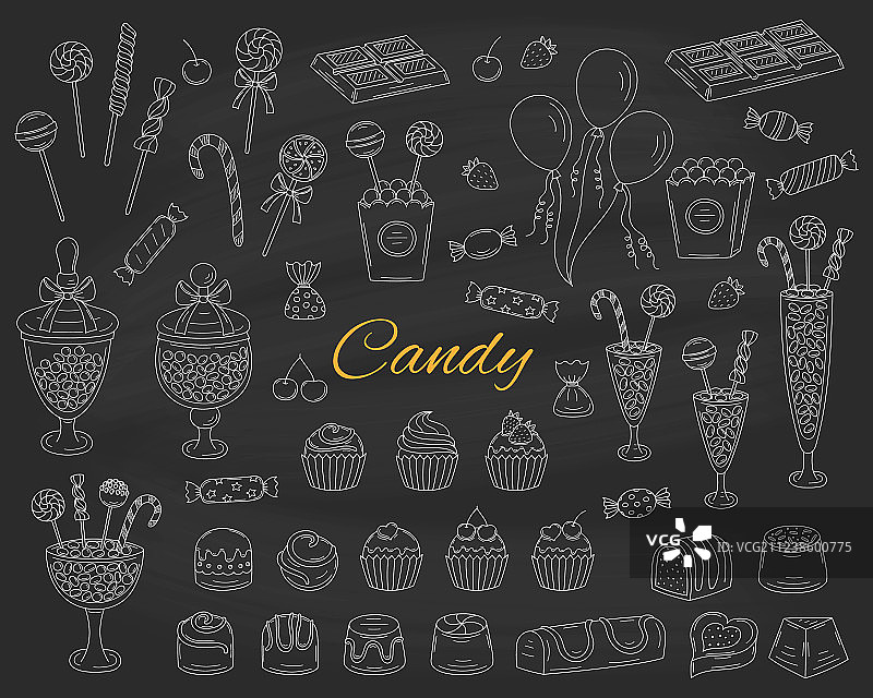 手绘糖果涂鸦合集图片素材