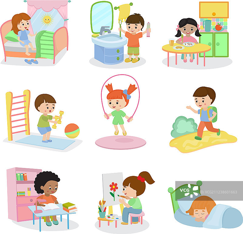 儿童日常活动图片素材