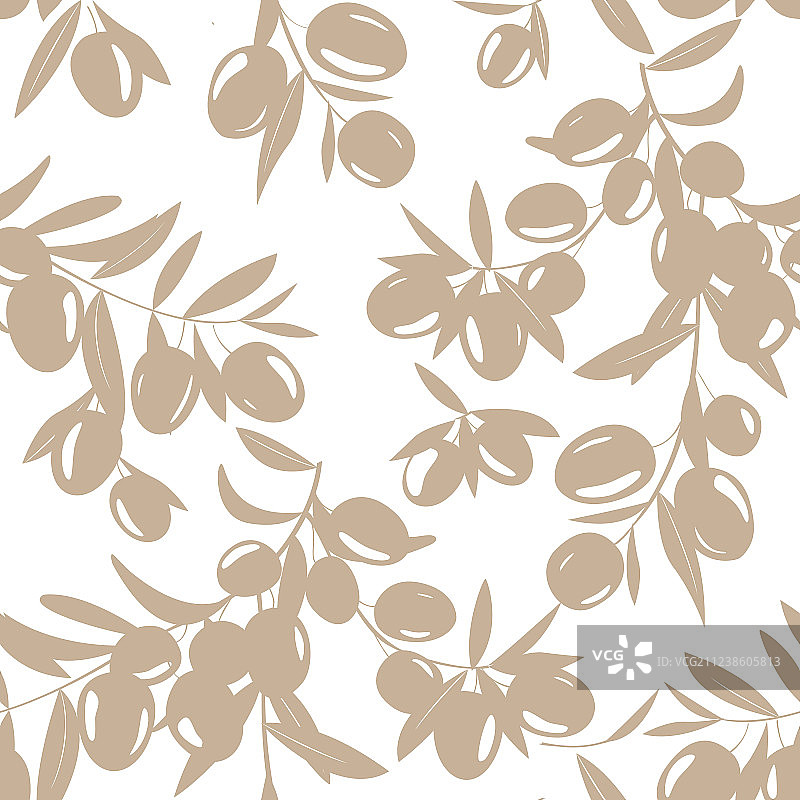 手绘橄榄树无缝图案图片素材