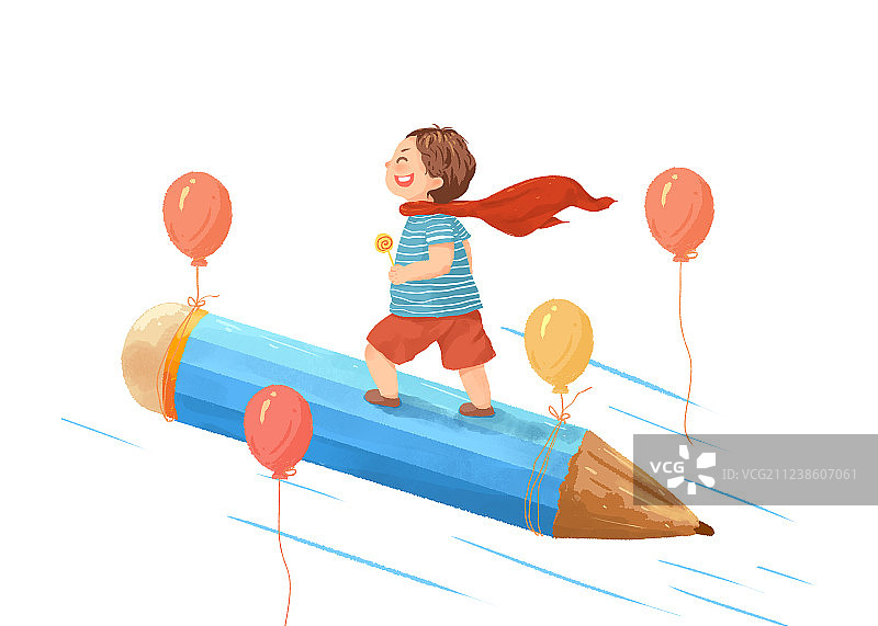 拿着棒棒糖的儿童节插画图素1图片素材