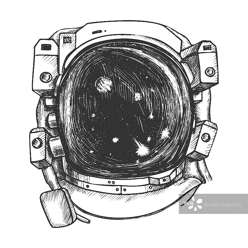宇航员太空舱外服单色图片素材