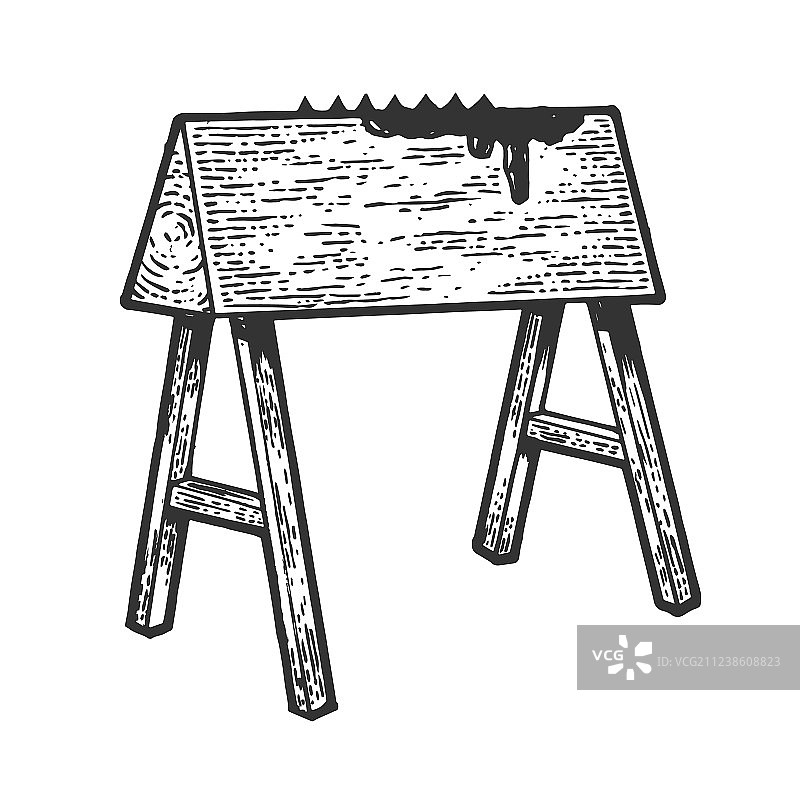 木马酷刑装置草图图片素材